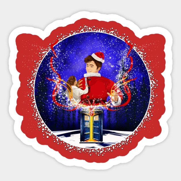 10th Doctor celebrate christmas Sticker by Dezigner007